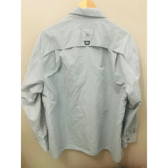 Duluth Trading Alaskan Hardgear L/S Fishing Shirt Blue Vented Snap Button Large - Picture 3 of 3